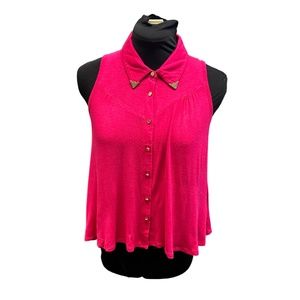 Hot Pink Cowgirl Style Stretchy Blouse